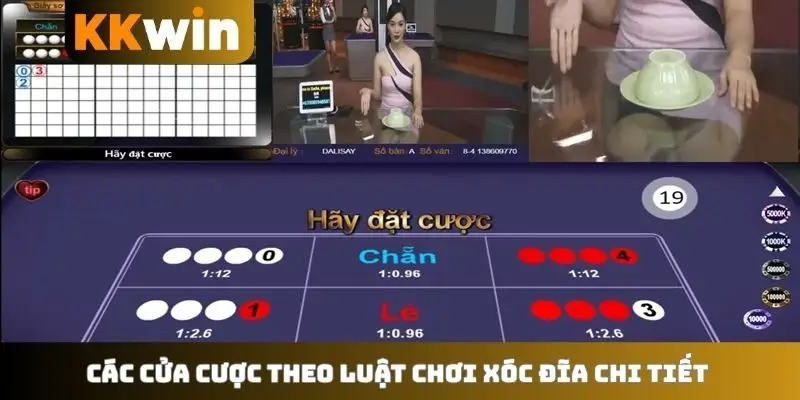 Các cửa cược theo luật chơi xóc đĩa chi tiết